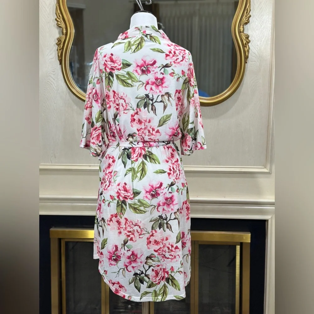 Show Me Your Mumu Floral Kimono Robe Wrap Belted O/S Lightweight Lounge Cover Up
